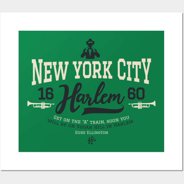 New York Harlem - Harlem Logo - Harlem Manhattan - Duke Ellington Wall Art by Boogosh